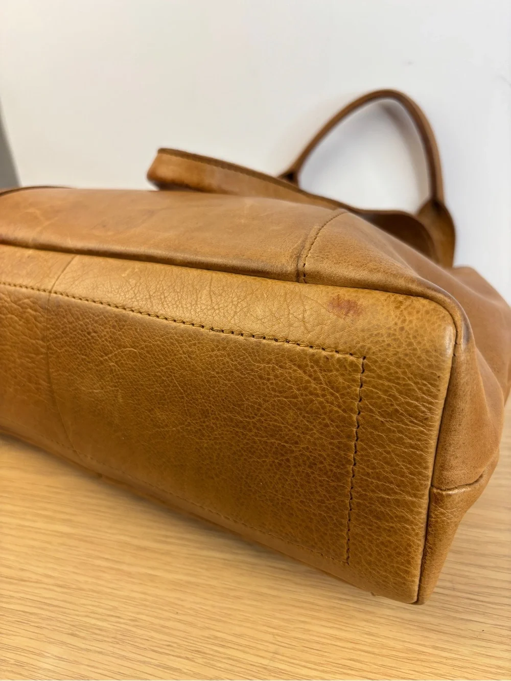 Vilenca Holland Genuine Soft Leather Honey Brown Shoulder Tote Bag